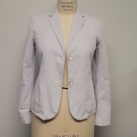 GAP The Academy Blue Mini-stripe Blazer Size 4 - Picture 1 of 4